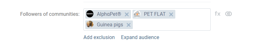 The "Followers of communities" setting